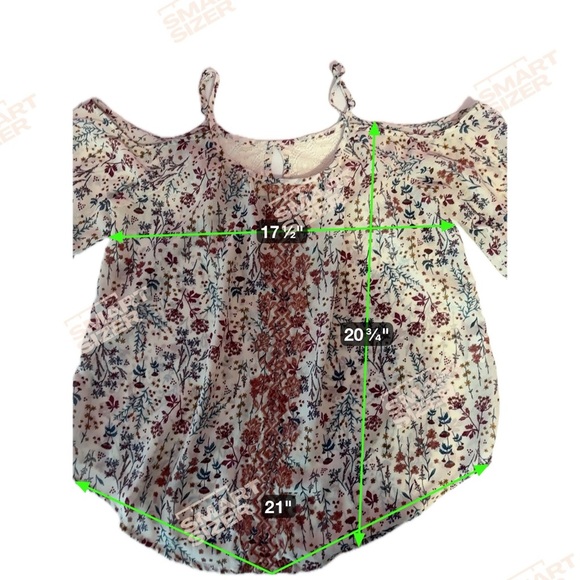 Women’s Rewind Floral Cold Shoulder Blouse - Picture 9 of 9
